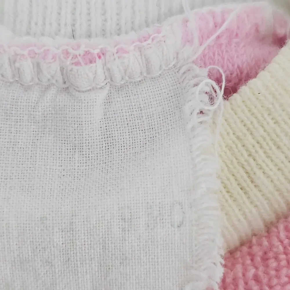 Vintage 70's Pastel Pink & Bunny Terry Cloth Bubbler Romper Twin Girls 9 mo 4029